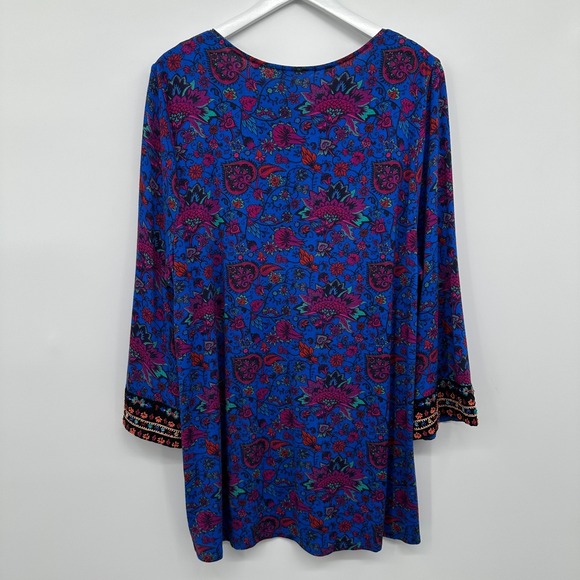 Soft‎ Surroundings Tunic Top Shirt Size 1X Stretch Knit Embroidered Artsy Boho - Picture 9 of 13